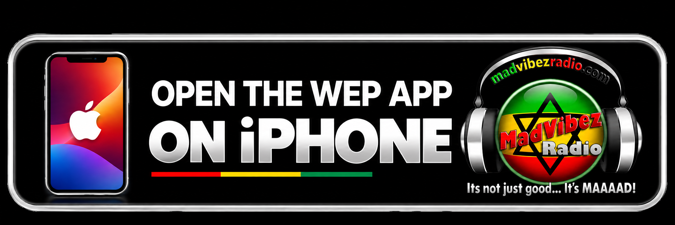 Open the MadVibez Radio Web App on iPhone